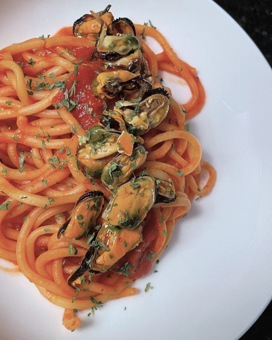 Eleanor's Everything  Bucatini Pasta with Smoked Mussles