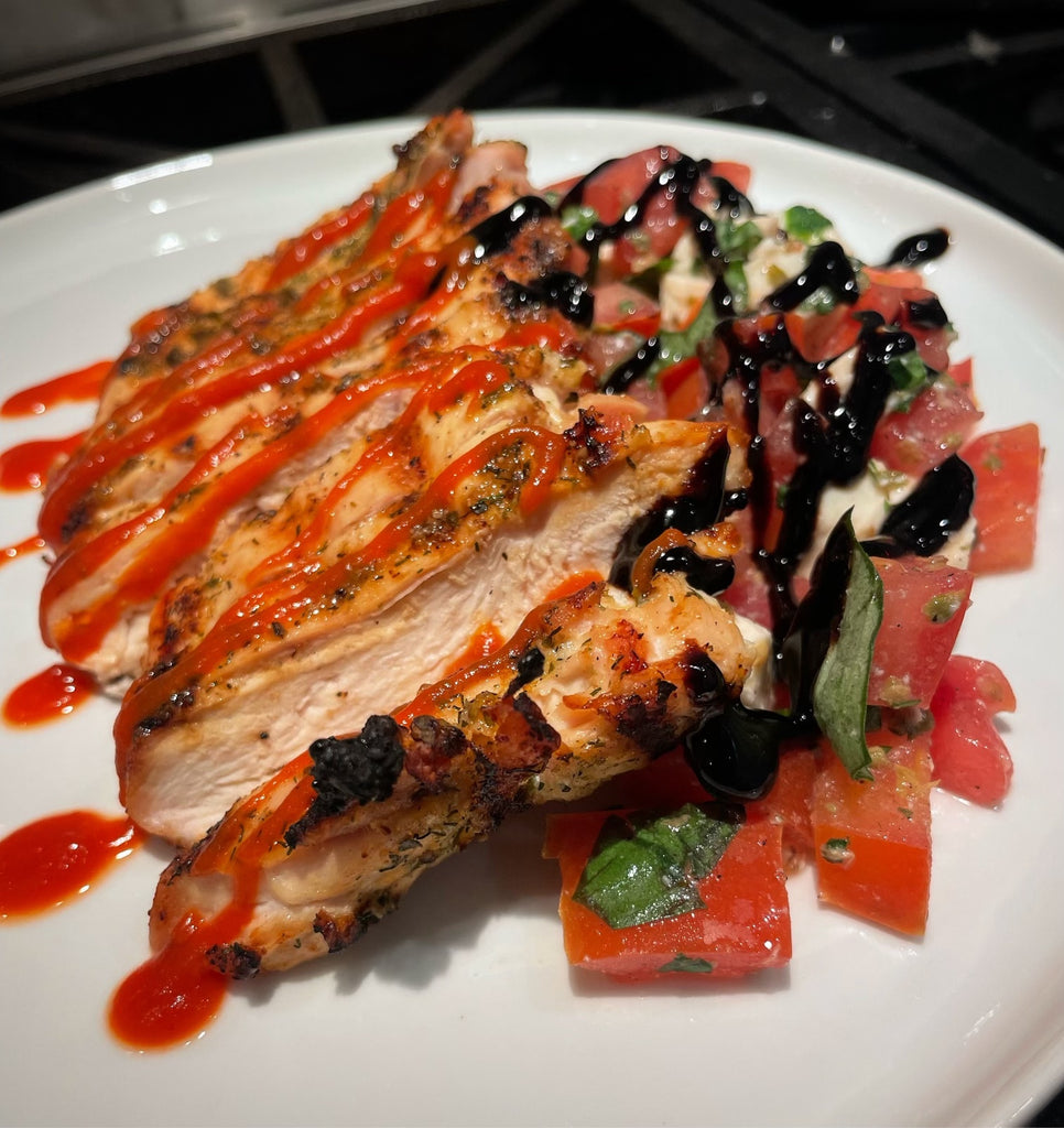Eleanor’s Grilled Chicken with Chopped Caprese Salad